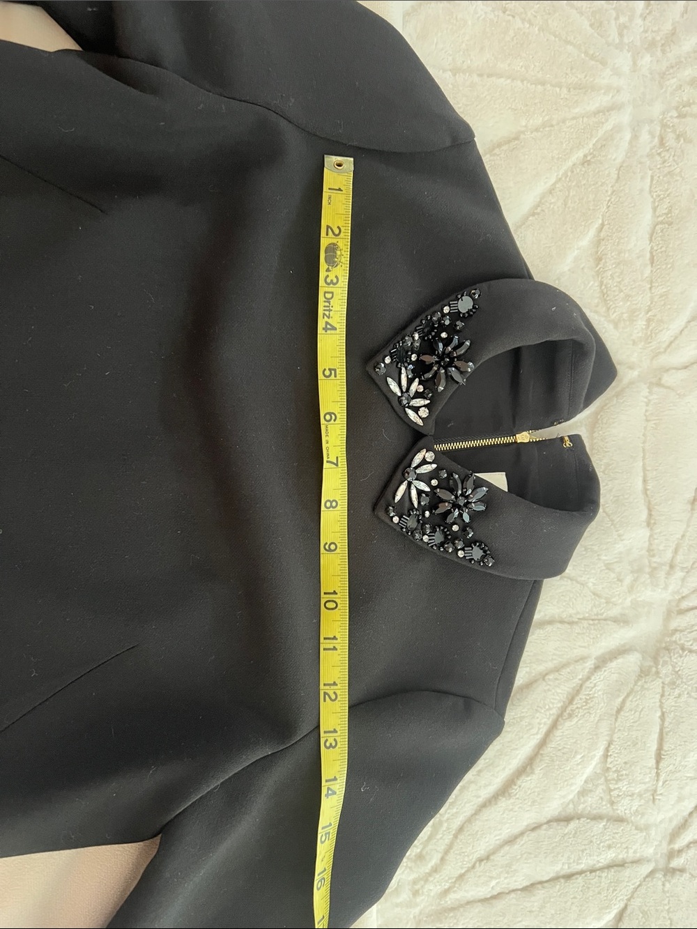 Kate Spade Black A-line Dress w/ Jewel Adorned Collar | Size 4 | Great Condition - Picture 15 of 15